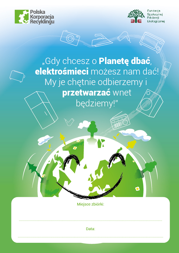 plakat akcji zbierania elektoodpadów w szkołach